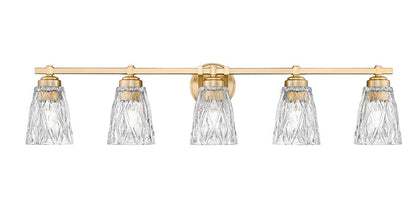 Z-Lite Andree 40" 5-Light Modern Gold Steel Frame Clear Glass Shade Vanity Lighting