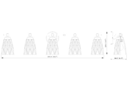 Z-Lite Andree 40" 5-Light Modern Gold Steel Frame Clear Glass Shade Vanity Lighting