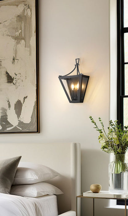 Z-Lite Montalcino 10" 2-Light Iron Ore Steel Frame Clear Seedy Glass Shade Wall Sconce