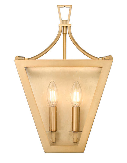 Z-Lite Montalcino 10" 2-Light Rubbed Brass Steel Frame Clear Seedy Glass Shade Wall Sconce