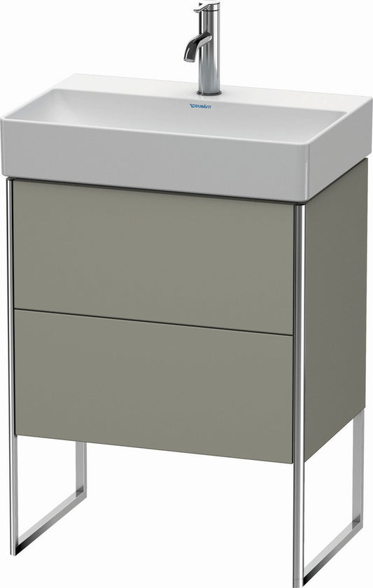 Duravit XSquare 23" Stone Gray Two Drawer Floorstanding Vanity Unit (XS445309292)