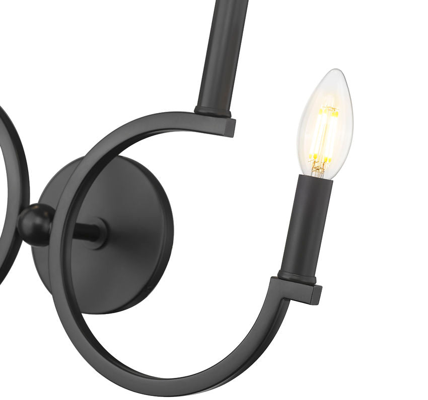 Z-Lite Cordelia 21" 4-Light White Fabric Shade Matte Black Steel Frame Wall Sconce