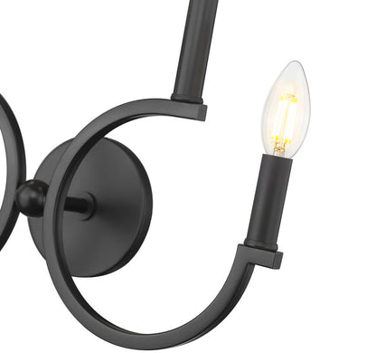 Z-Lite Cordelia 21" 4-Light White Fabric Shade Matte Black Steel Frame Wall Sconce