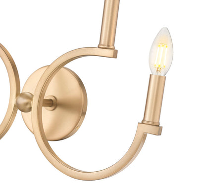 Z-Lite Cordelia 21" 4-Light White Fabric Shade Modern Gold Steel Frame Wall Sconce