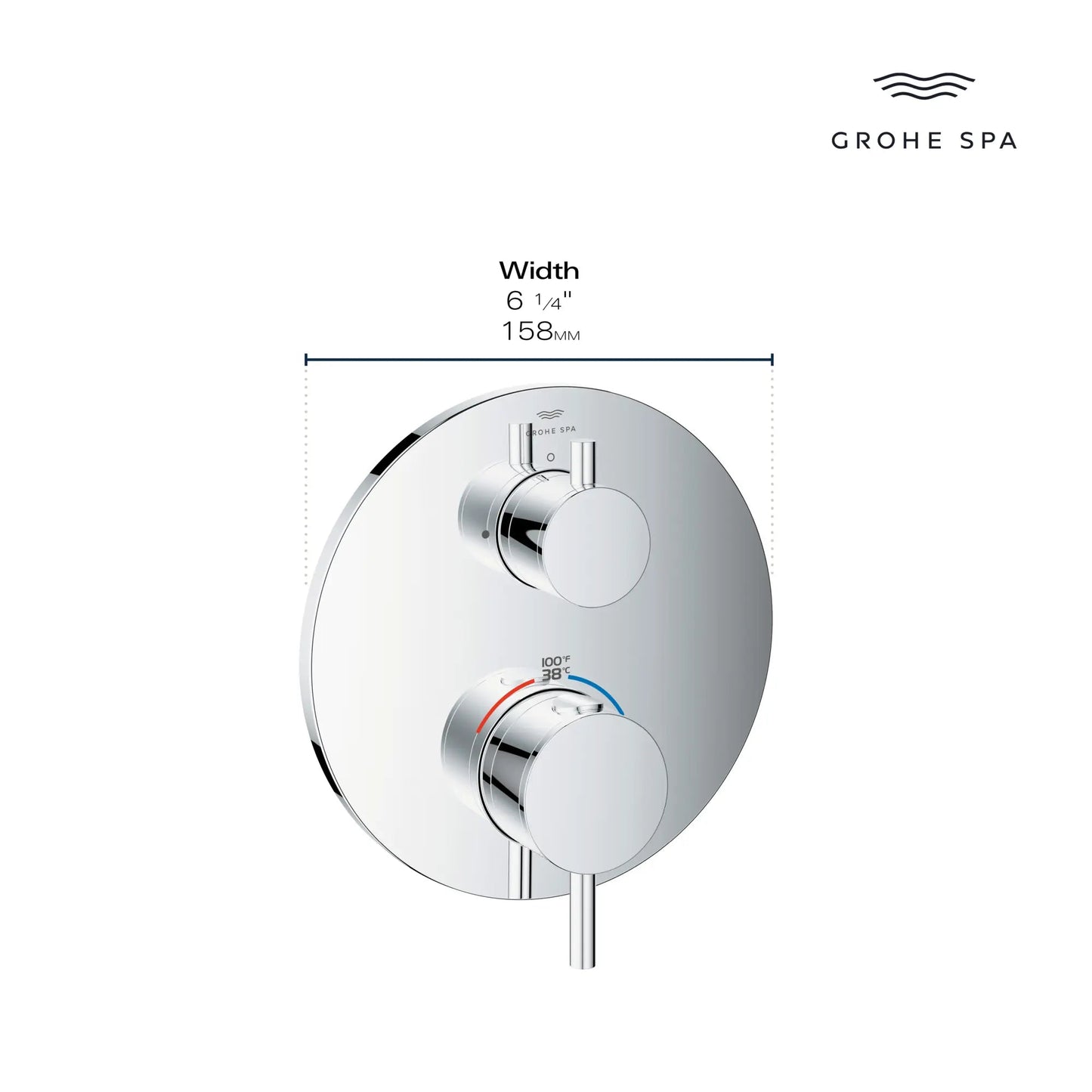 Grohe Atrio Dual Function 2-Handle StarLight Chrome Thermostatic Valve Trim