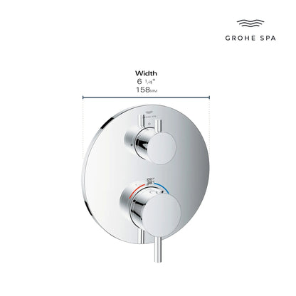 Grohe Atrio Dual Function 2-Handle StarLight Chrome Thermostatic Valve Trim