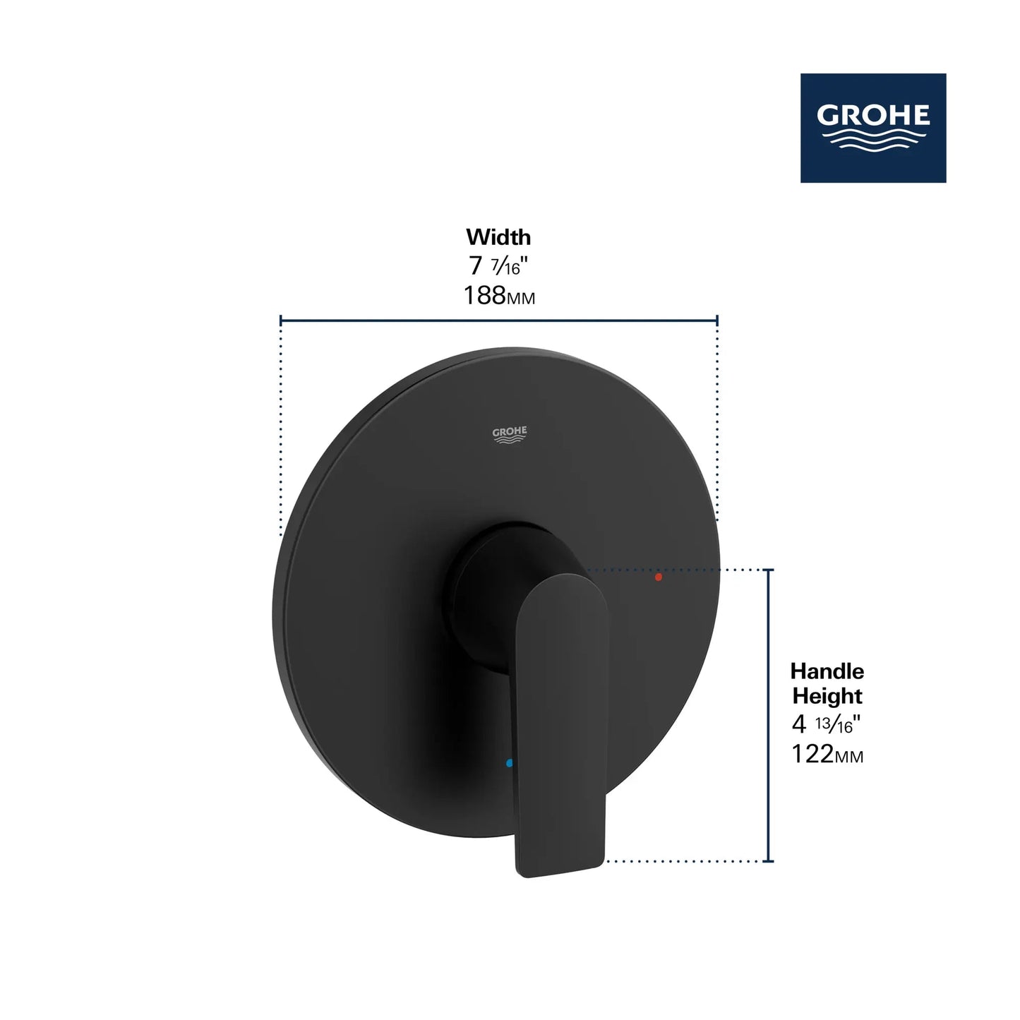Grohe Defined Pressure Balance Matte Black Valve Trim