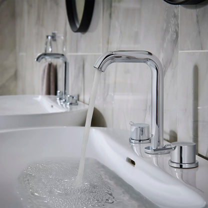 Grohe Essence 8" 1.2 GPM Two-Handle Wall Mount Widespread StarLight Chrome Faucet