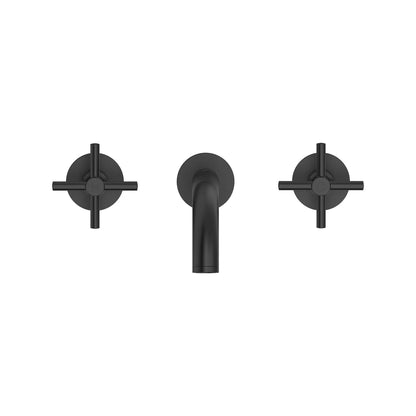 Grohe Atrio 8" 1.2 GPM Two-Handle Wall Mount Matte Black Faucet