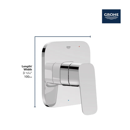 Grohe Cubeo 2-Way Soft Square Shape StarLight Chrome Diverter Trim