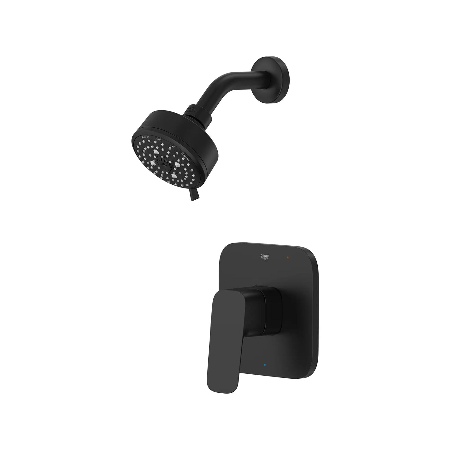 Grohe Cubeo 1.75 GPM Pressure Balance Matte Black Valve Shower Trim Kit