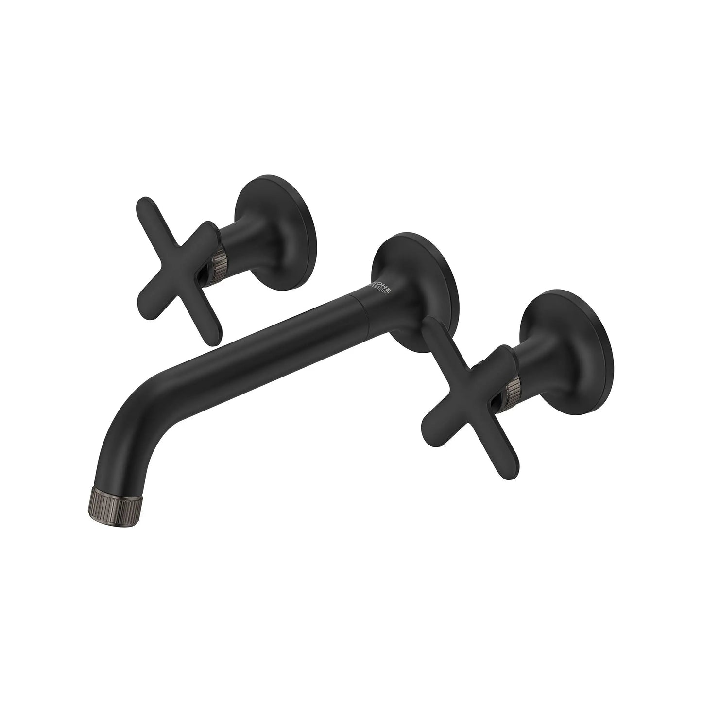 Grohe Listra 1.2 GPM Two-Handle Wall Mount Widespread Matte Black Faucet