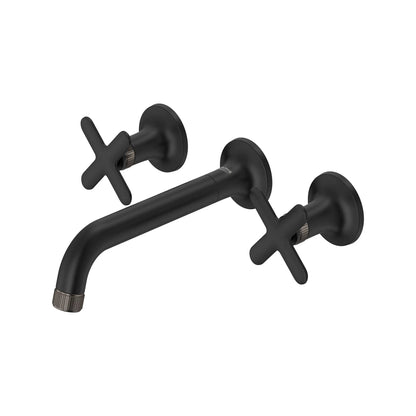 Grohe Listra 1.2 GPM Two-Handle Wall Mount Widespread Matte Black Faucet