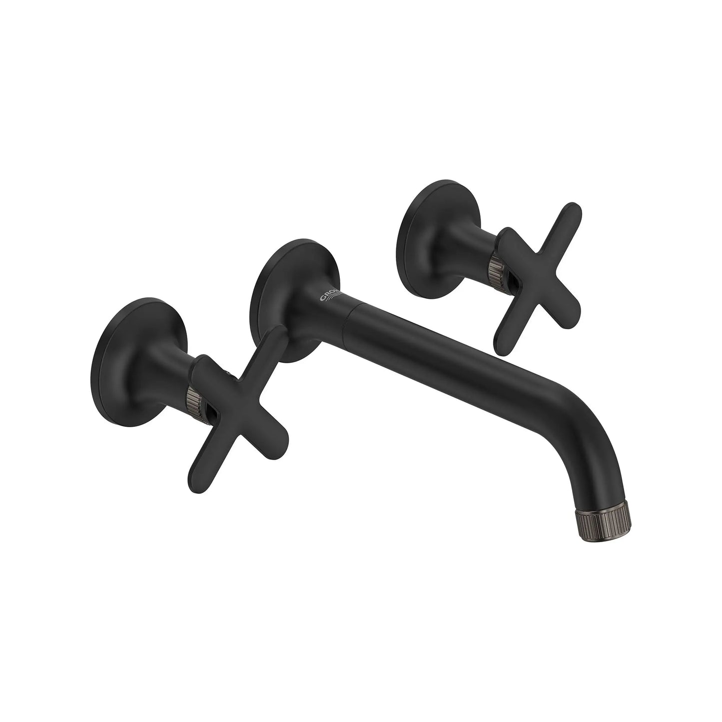 Grohe Listra 1.2 GPM Two-Handle Wall Mount Widespread Matte Black Faucet