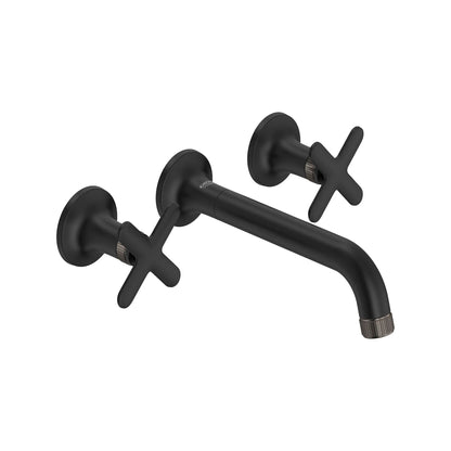 Grohe Listra 1.2 GPM Two-Handle Wall Mount Widespread Matte Black Faucet