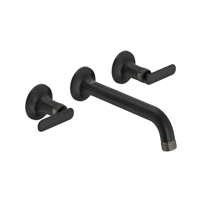 Grohe Listra 1.2 GPM Two-Handle Wall Mount Widespread Matte Black Faucet