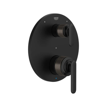 Grohe Listra 2-Handle Pressure Balance Valve Trim Matte Black 3-Way Diverter With Cartridge