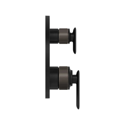 Grohe Listra 2-Handle Pressure Balance Valve Trim Matte Black 3-Way Diverter With Cartridge