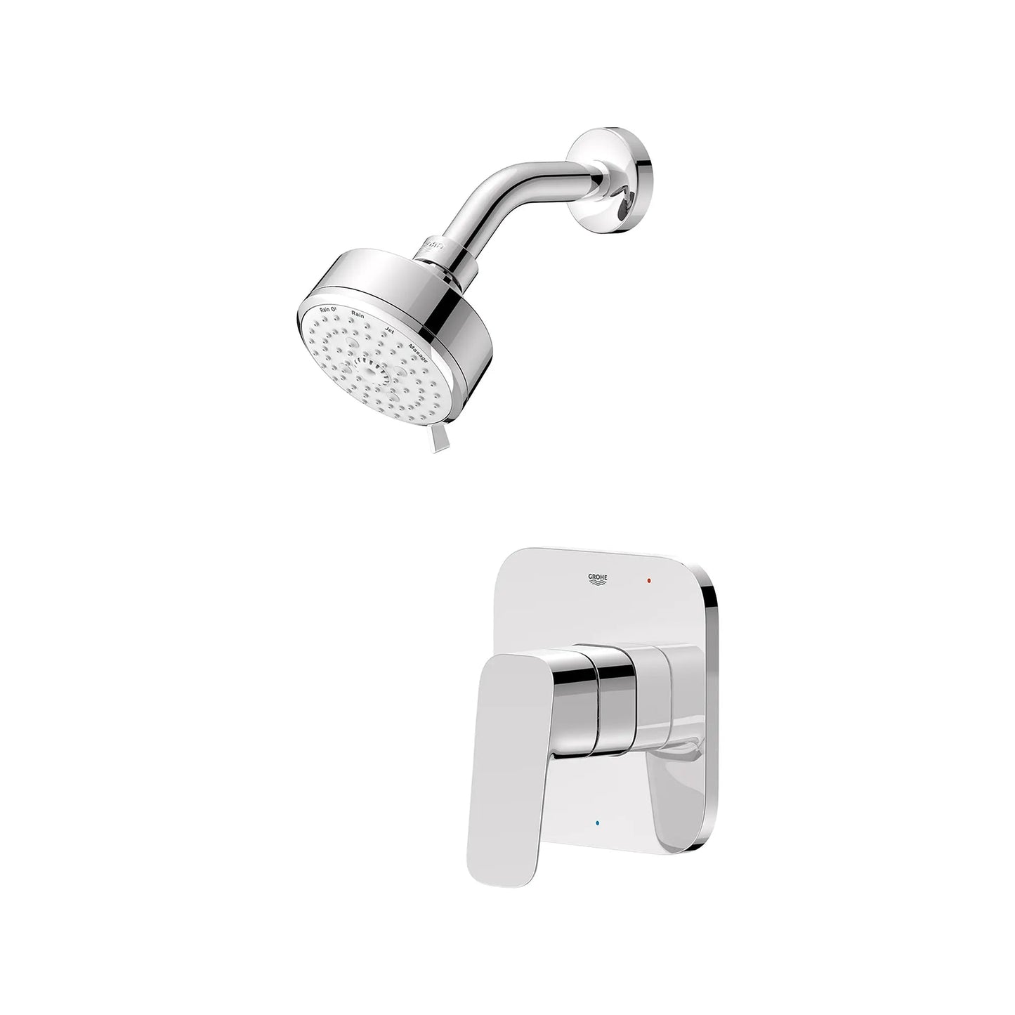 Grohe Cubeo 1.75 GPM Pressure Balance StarLight Chrome Valve Shower Trim Kit