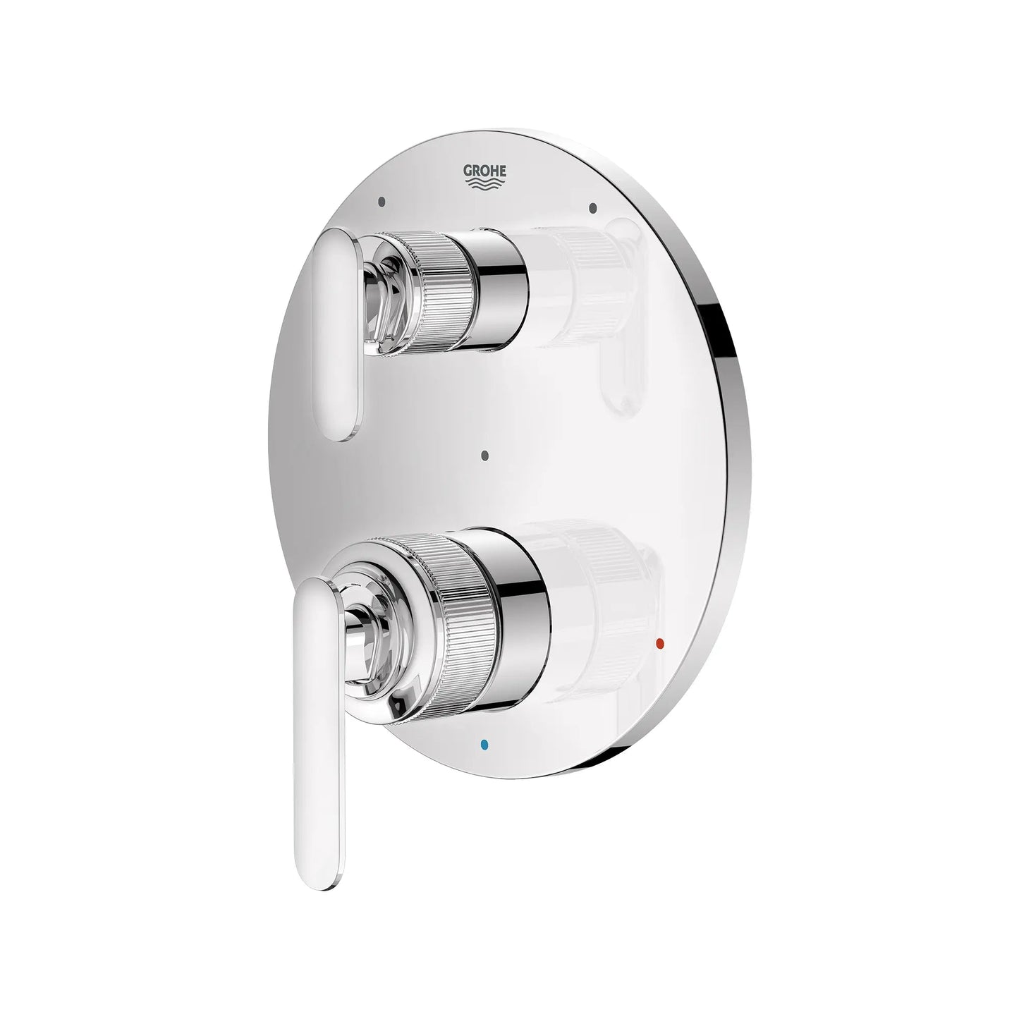 Grohe Listra 2-Handle Pressure Balance Valve Trim StarLight Chrome 3-Way Diverter With Cartridge
