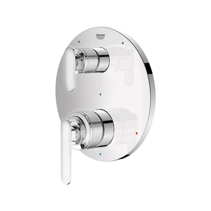 Grohe Listra 2-Handle Pressure Balance Valve Trim StarLight Chrome 3-Way Diverter With Cartridge