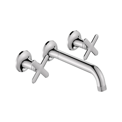 Grohe Listra 1.2 GPM Two-Handle Wall Mount Widespread StarLight Chrome Faucet
