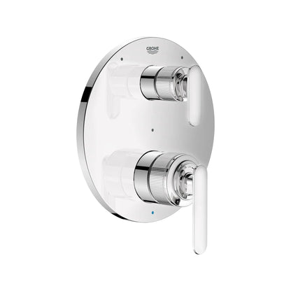 Grohe Listra 2-Handle Pressure Balance Valve Trim StarLight Chrome 3-Way Diverter With Cartridge