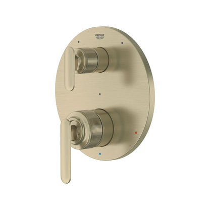 Grohe Listra 2-Handle Pressure Balance Valve Trim Brushed Nickel Infinity 3-Way Diverter With Cartridge