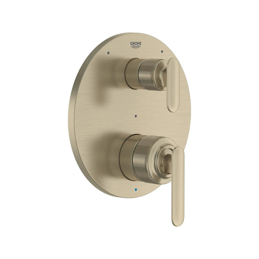 Grohe Listra 2-Handle Pressure Balance Valve Trim Brushed Nickel Infinity 3-Way Diverter With Cartridge