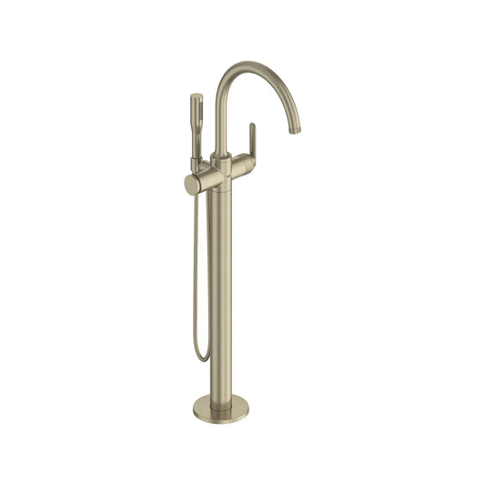 Grohe Listra Single-Handle Freestanding Brushed Nickel Infinity Tub Faucet With 1.75 GPM Hand Shower