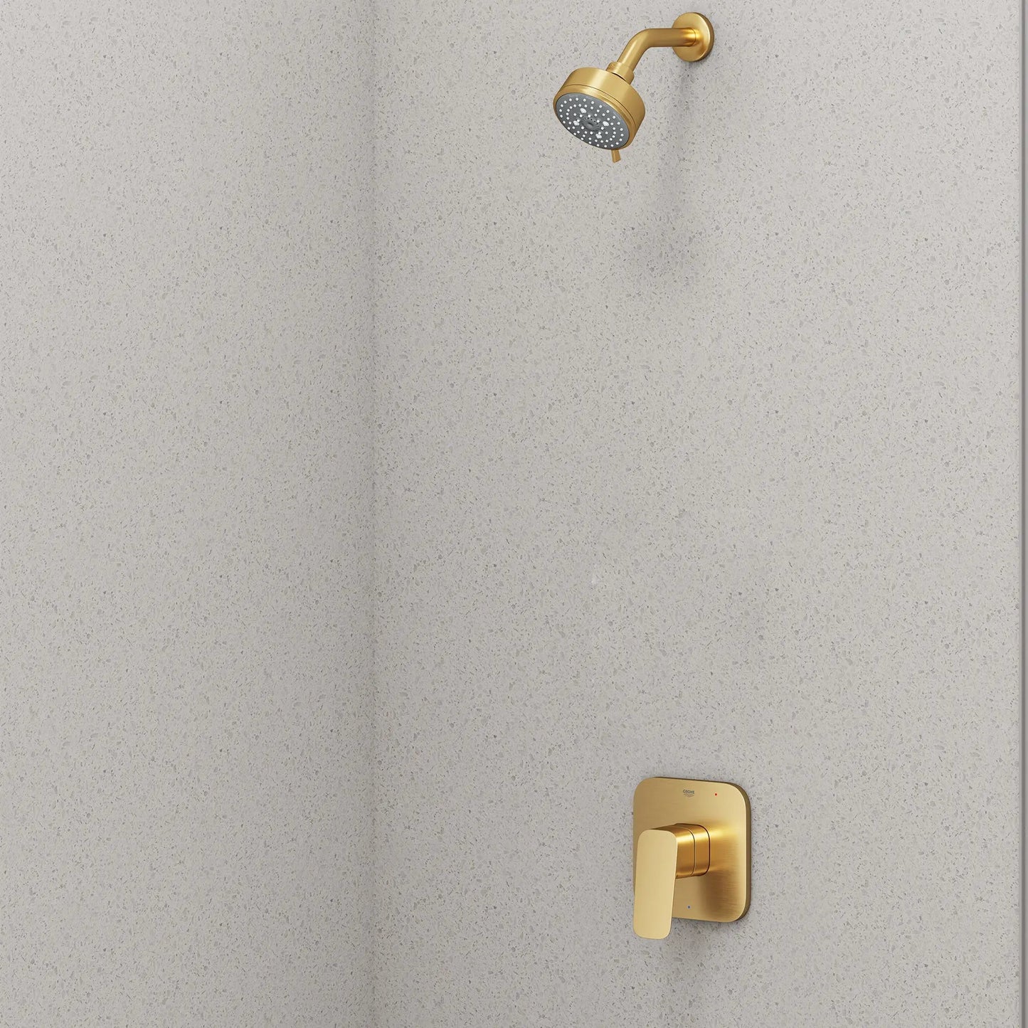 Grohe Cubeo 1.75 GPM Pressure Balance Brushed Cool Sunrise Valve Shower Trim Kit