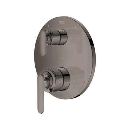 Grohe Listra 2-Handle Pressure Balance Valve Trim Hard Graphite 3-Way Diverter With Cartridge