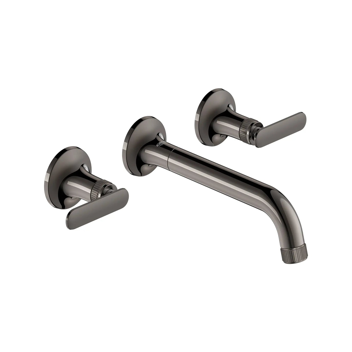 Grohe Listra 1.2 GPM Two-Handle Wall Mount Widespread Hard Graphite Faucet