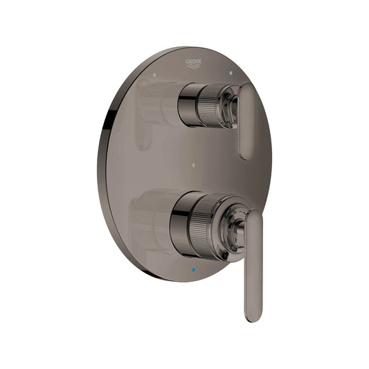 Grohe Listra 2-Handle Pressure Balance Valve Trim Hard Graphite 3-Way Diverter With Cartridge