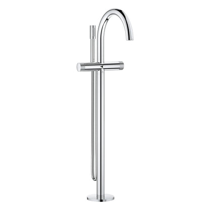 Grohe Atrio Private Collection 2-Handle Freestanding StarLight Chrome Tub Filler With Knob Handles and 1.75 GPM Hand Shower