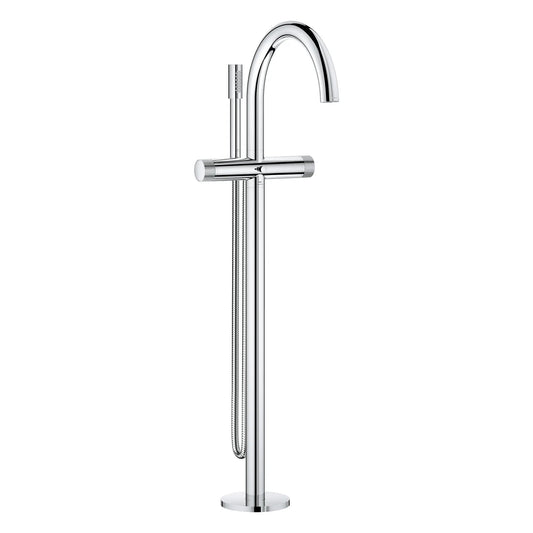 Grohe Atrio Private Collection 2-Handle Freestanding StarLight Chrome Tub Filler With Knob Handles and 1.75 GPM Hand Shower