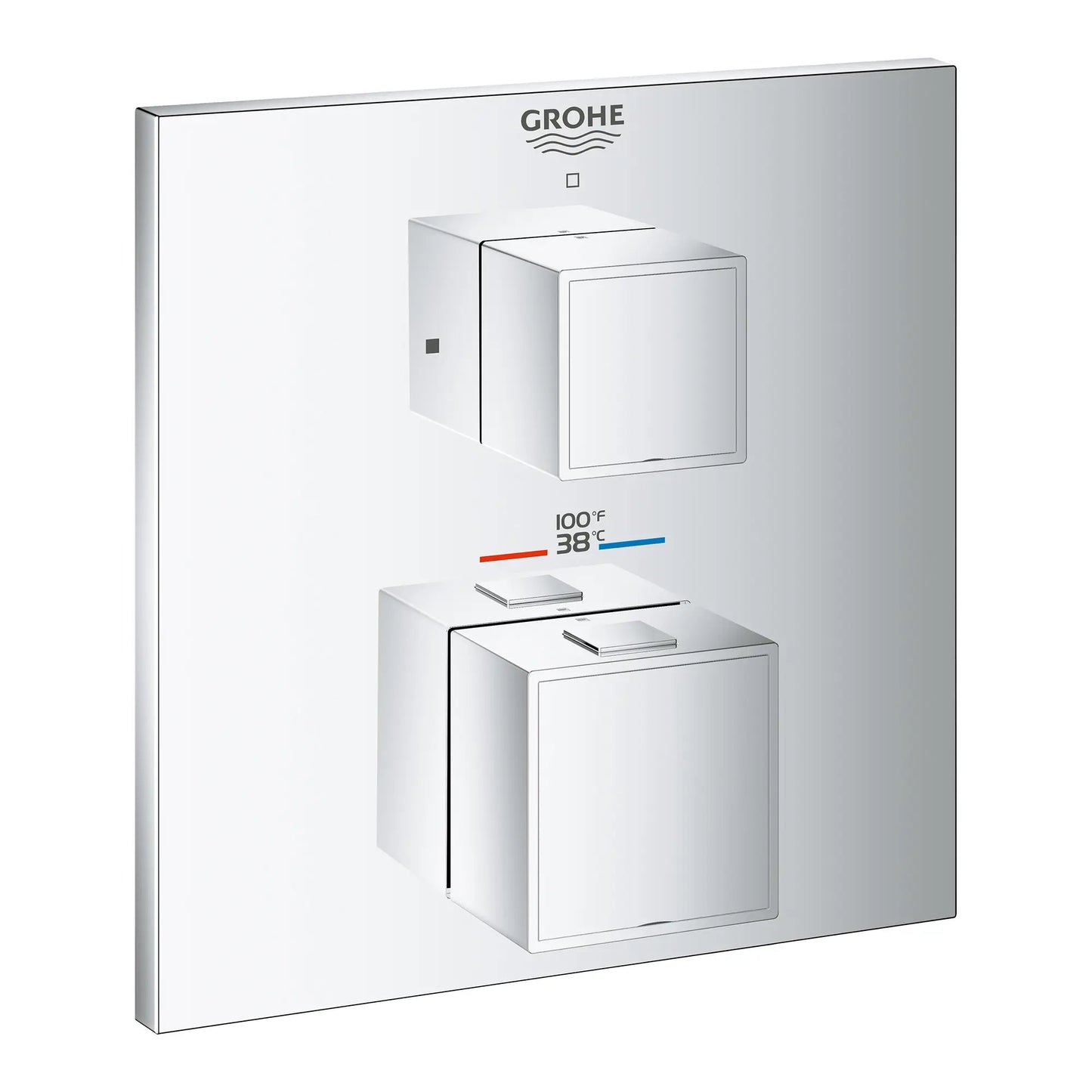 Grohe Grohtherm Cube® Dual Function 2-Handle StarLight Chrome Thermostatic Valve Trim