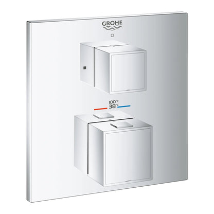 Grohe Grohtherm Cube® Dual Function 2-Handle StarLight Chrome Thermostatic Valve Trim