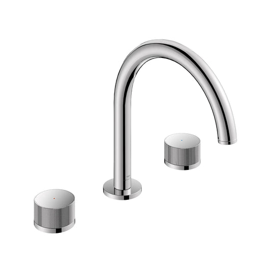 Grohe Atrio Private Collection 3-Hole 2-Handle Deck Mount StarLight Chrome Roman Tub Faucet With Knob Handles