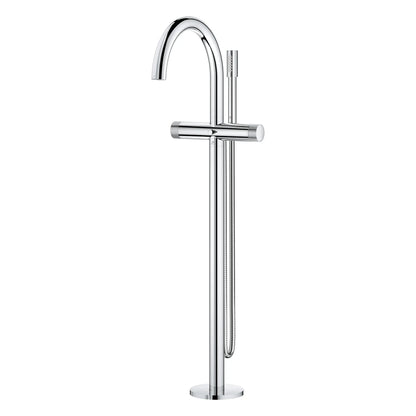 Grohe Atrio Private Collection 2-Handle Freestanding StarLight Chrome Tub Filler With Knob Handles and 1.75 GPM Hand Shower