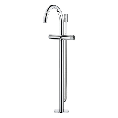 Grohe Atrio Private Collection 2-Handle Freestanding StarLight Chrome Tub Filler With Knob Handles and 1.75 GPM Hand Shower