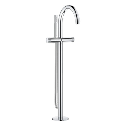 Grohe Atrio Private Collection 2-Handle Freestanding StarLight Chrome Tub Filler With Knob Handles and 1.75 GPM Hand Shower