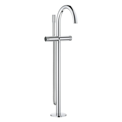 Grohe Atrio Private Collection 2-Handle Freestanding StarLight Chrome Tub Filler With Knob Handles and 1.75 GPM Hand Shower