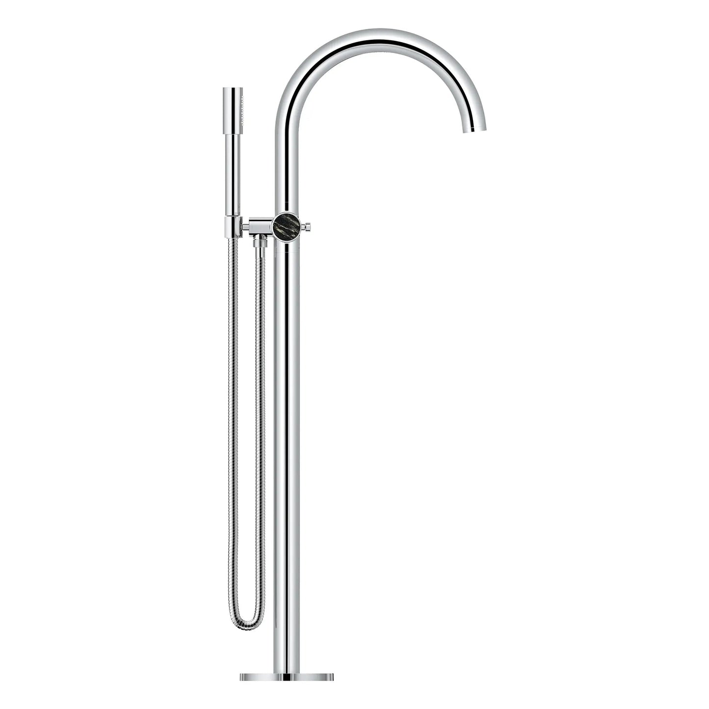 Grohe Atrio Private Collection 2-Handle Freestanding StarLight Chrome Tub Filler With Knob Handles and 1.75 GPM Hand Shower