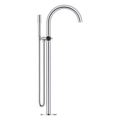 Grohe Atrio Private Collection 2-Handle Freestanding StarLight Chrome Tub Filler With Knob Handles and 1.75 GPM Hand Shower
