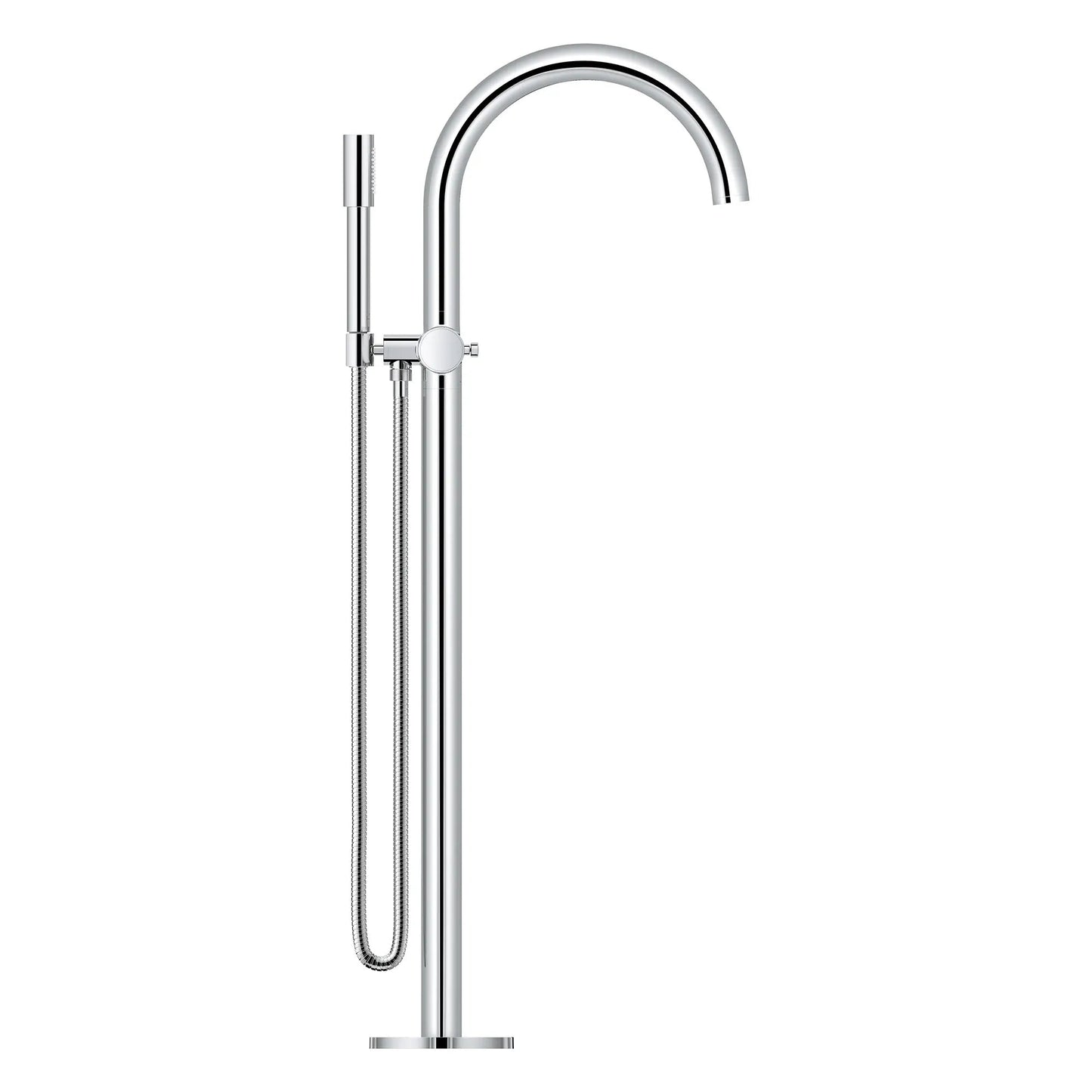 Grohe Atrio Private Collection 2-Handle Freestanding StarLight Chrome Tub Filler With Knob Handles and 1.75 GPM Hand Shower