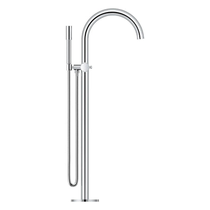 Grohe Atrio Private Collection 2-Handle Freestanding StarLight Chrome Tub Filler With Knob Handles and 1.75 GPM Hand Shower