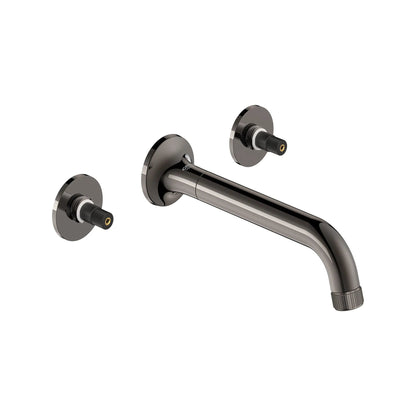 Grohe Listra 1.2 GPM Two-Handle Wall Mount Widespread Hard Graphite Faucet