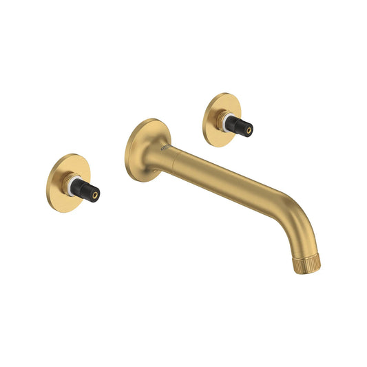Grohe Listra 1.2 GPM Two-Handle Wall Mount Widespread Brushed Cool Sunrise Faucet