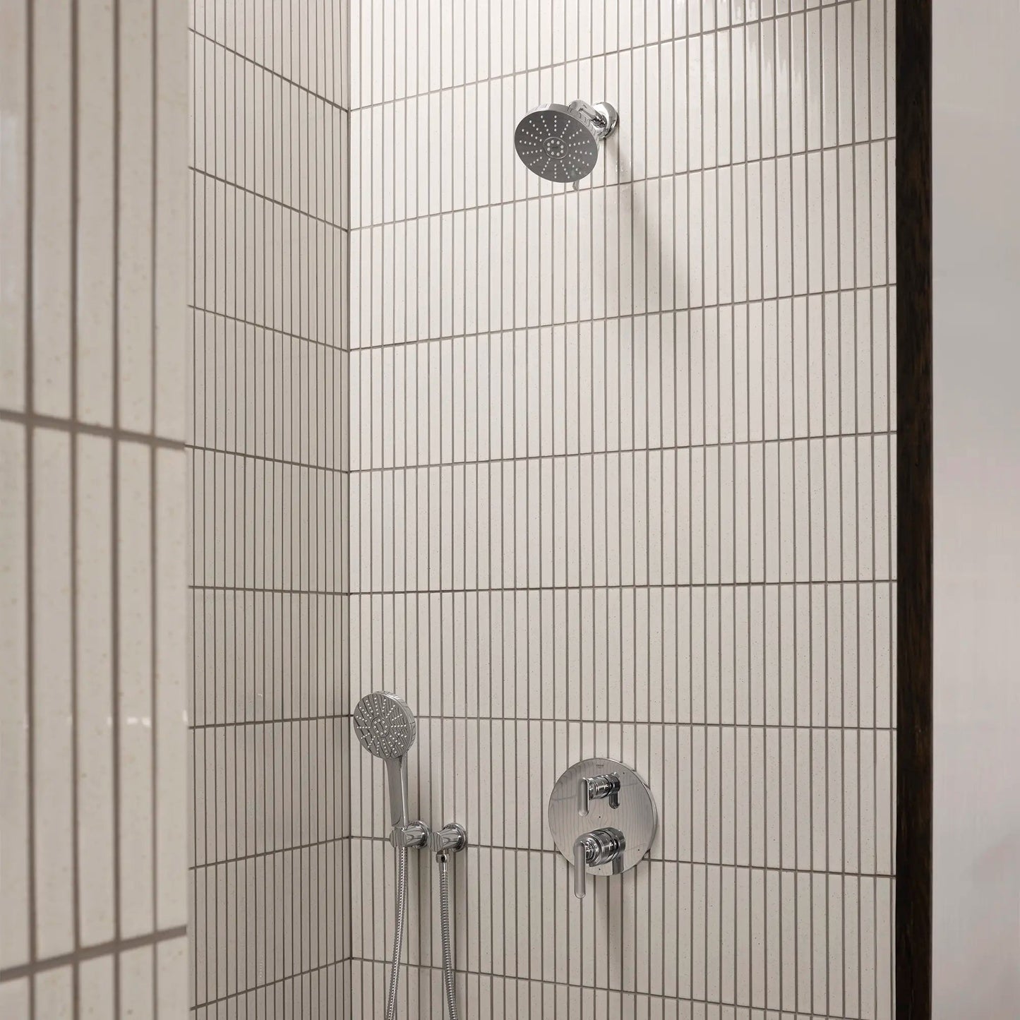 Grohe Listra 2-Handle Pressure Balance Valve Trim StarLight Chrome 3-Way Diverter With Cartridge